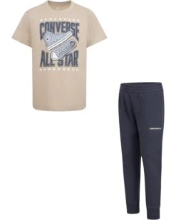 Converse Kids All Star T-Shirt & Jogger Set (Little Kids) | Kids' Sets