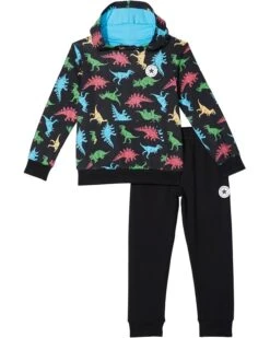 Converse Kids Dinosaur Hoodie & Joggers Set (Little Kids) | Kids' Sets