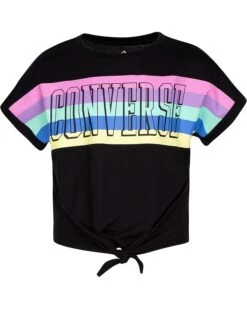 Converse Kids Striped Front Tie Top (Big Kids) | Shirts & Tops