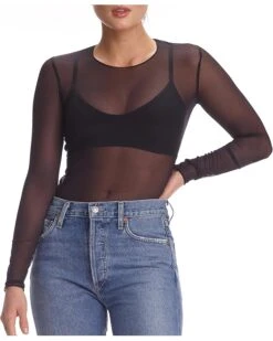 Commando Chic Mesh Long Sleeve Tee TU115 | Shirts & Tops